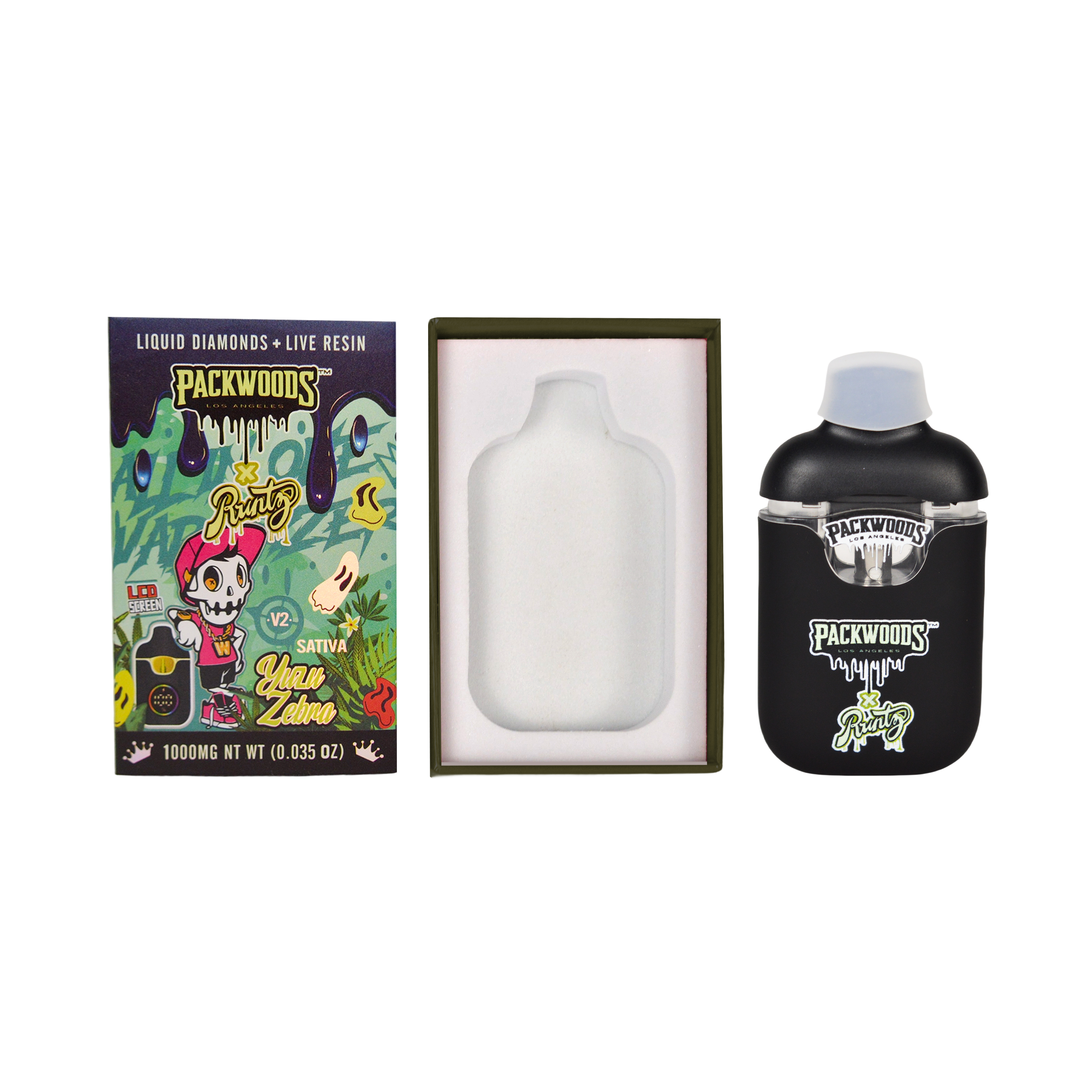 UK USA EU Stock 1ml 2ml New Packwoods Runty V2 Disposable Vape Pen LED Display Screen Liquid Diamond 10 Flavors Empty Vape Pod