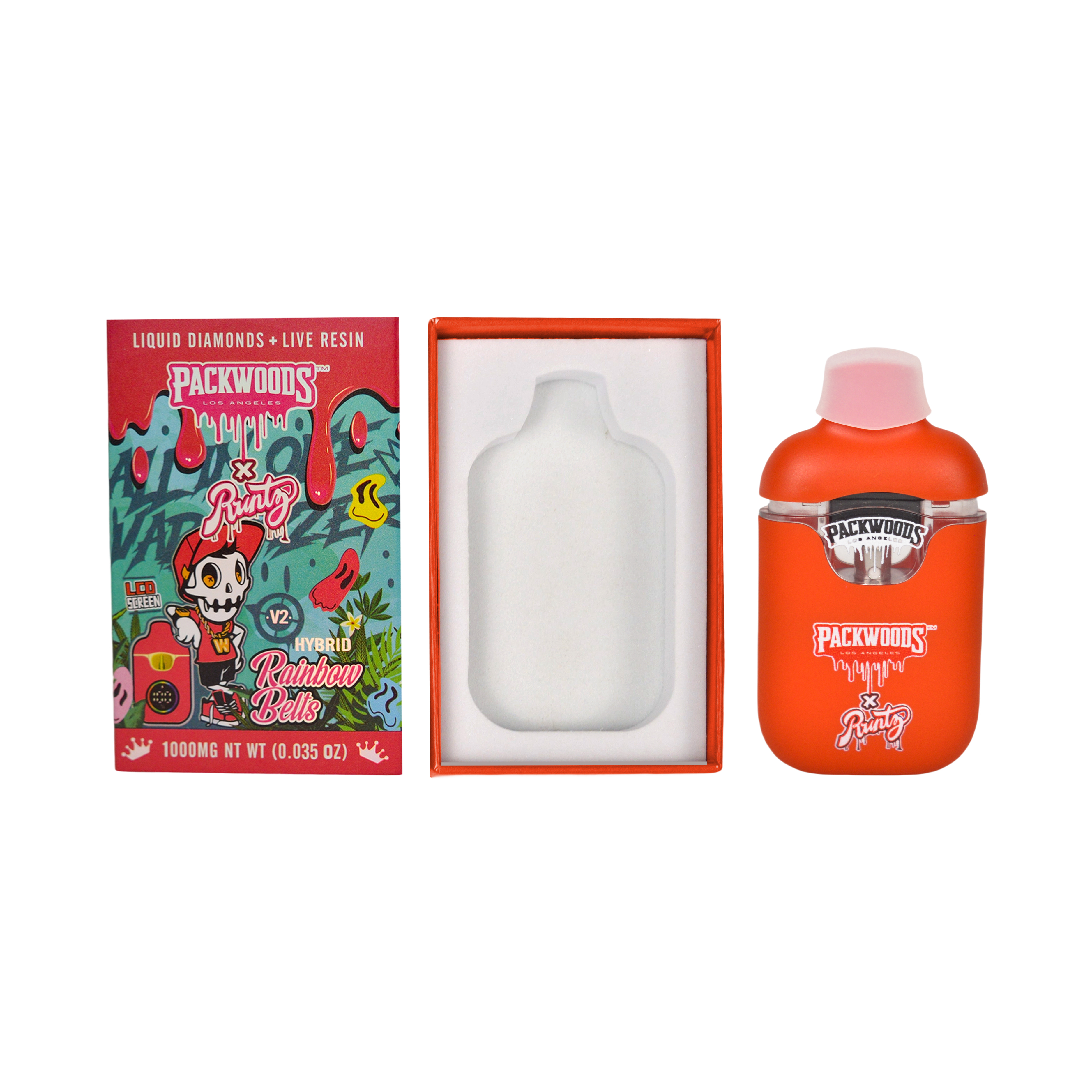 UK USA EU Stock 1ml 2ml New Packwoods Runty V2 Disposable Vape Pen LED Display Screen Liquid Diamond 10 Flavors Empty Vape Pod