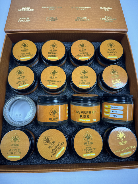 USA STOCK ACE Ultra 10 Flavors Extract Concentrate Glass Jars Premium Extract 1oz Wax Container Packaging Jar