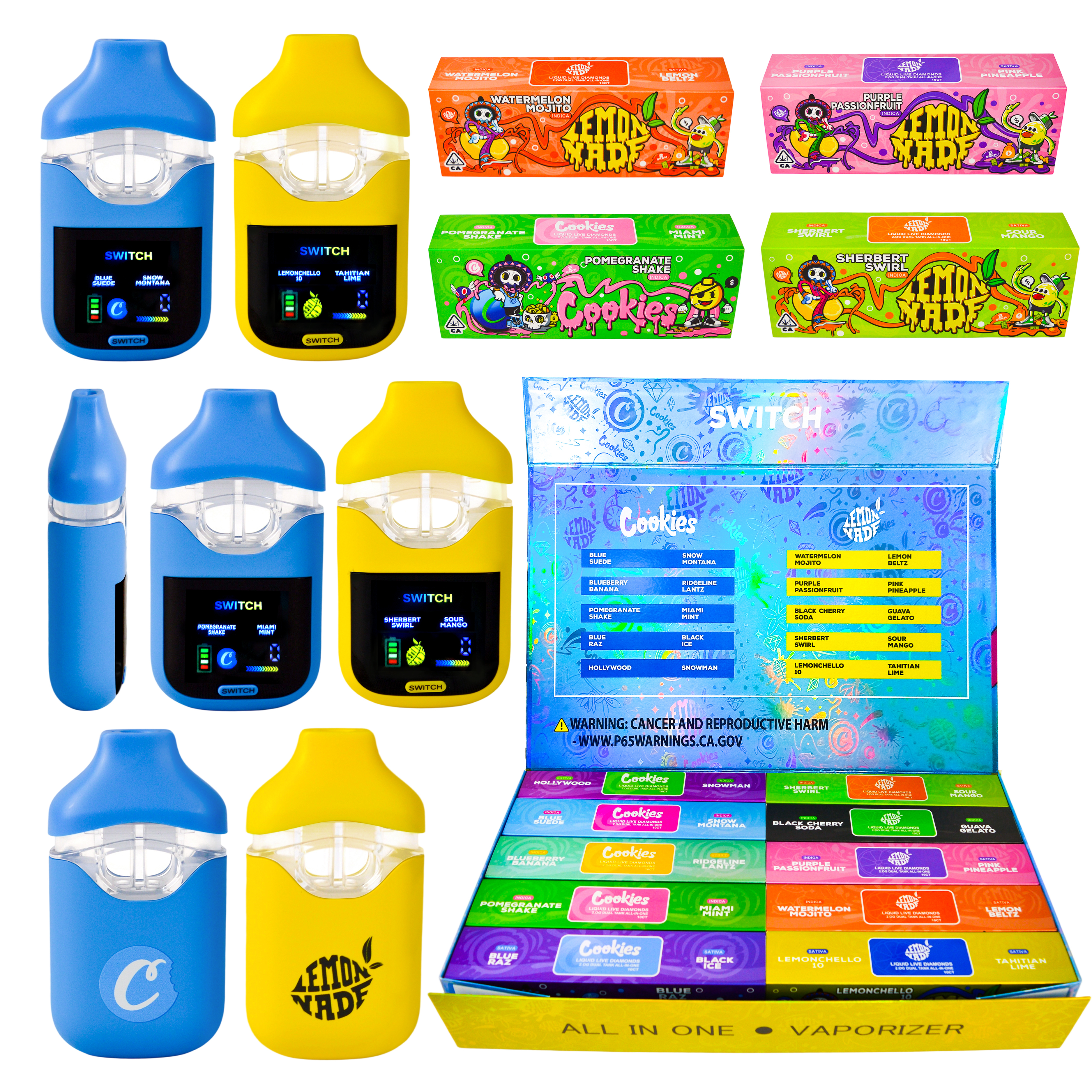 USA STOCK Cookies Lemonade Collabs Dual Chamber Disposable 2ml Vape Pen E Cigarettes Long Life Battery OEM Logo Thick Oil Vaporizer Tank Vape Carts