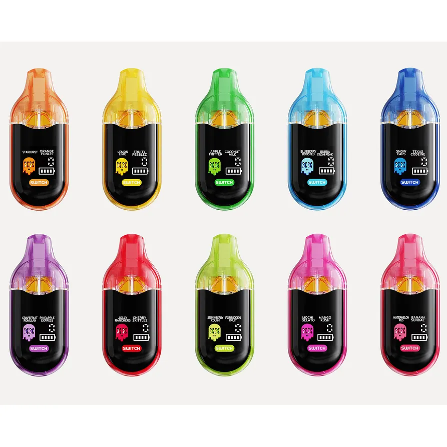 USA STOCK 2G Packman Switch Dual Chamber Disposable 2ml Vape Pen E Cigarettes Long Life Battery OEM Logo Thick Oil Vaporizer Tank Vape Carts