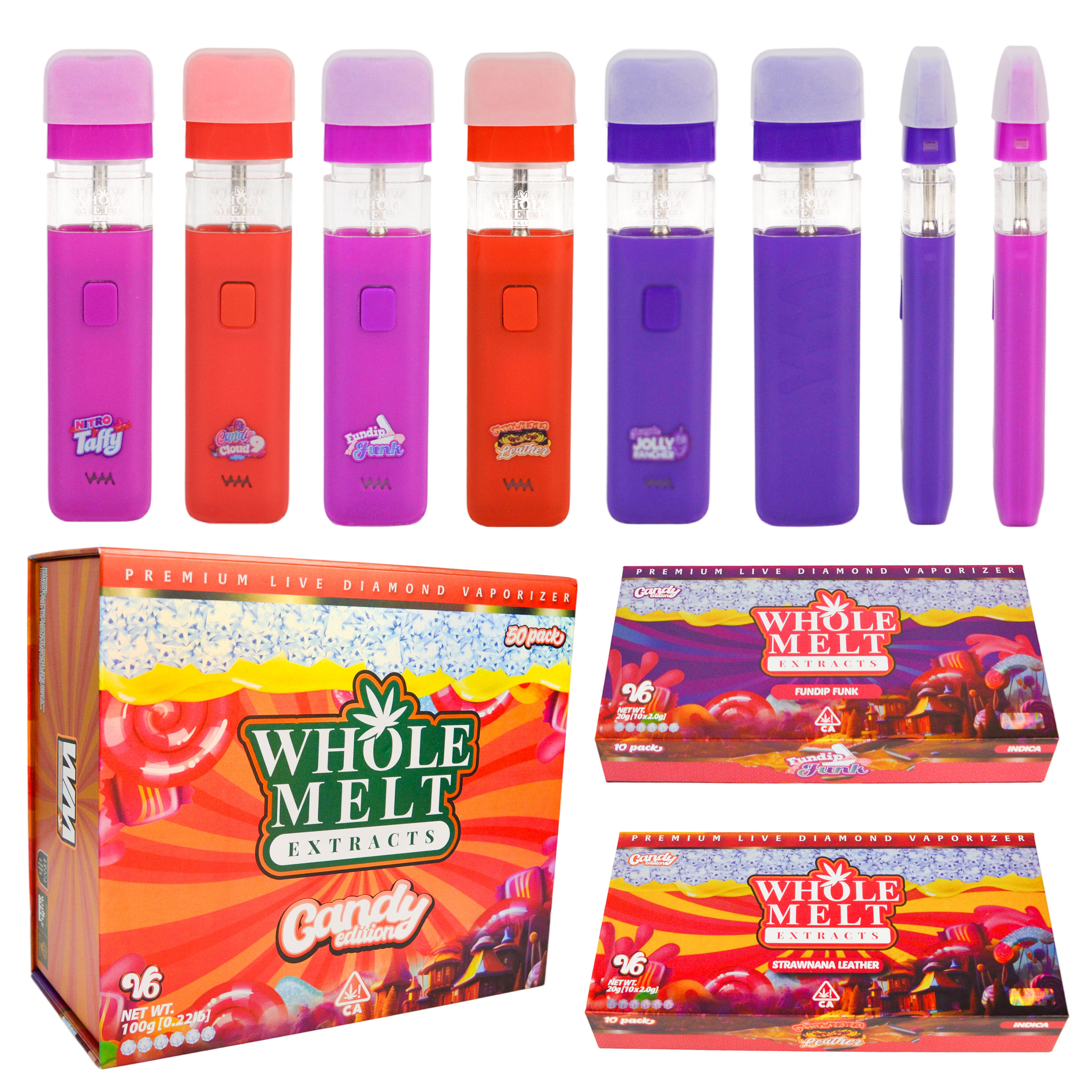 USA UK EU Stock 1G 2G NEW V6 Whole Melt Disposable Vape Pens Candy Edition E Cig Vaporizer Tank 2ml Vaping Pod with Master Box