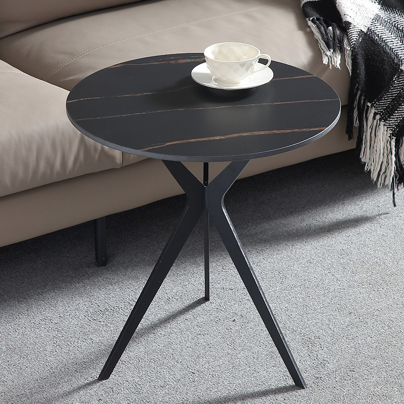 GXY6002 balck and white metal stone marble top small round side table coffee table modern black and white metal stone round coffee table wholesale coffee table,round coffee table