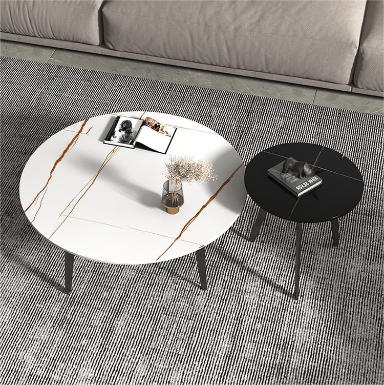 GXY6004 luxury living room stone marble top metal leg round coffee table set  modern contemporary living room furniture round coffee table set contemporary living room furniture,marble top round coffee table set,coffee table side table set