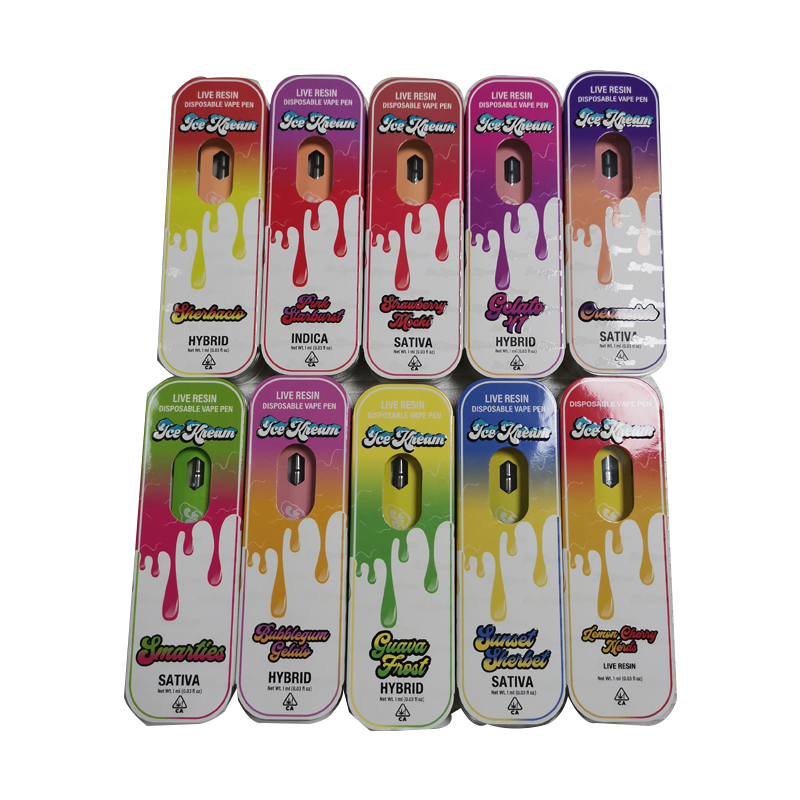 ICE CREAM Disposable Vape Pen Cartridge Rechargeable 280mah Vaporizer Empty  1.0ml Cart with Package Box