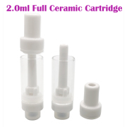 2.0ml Full Ceramic Vape Pen Cartridge Atomizer E Cigarettes 510 Thread Cartridges Oil Carts D8 D9 Cartridge Empty Atomizers Press Top Glass Tube Vapes