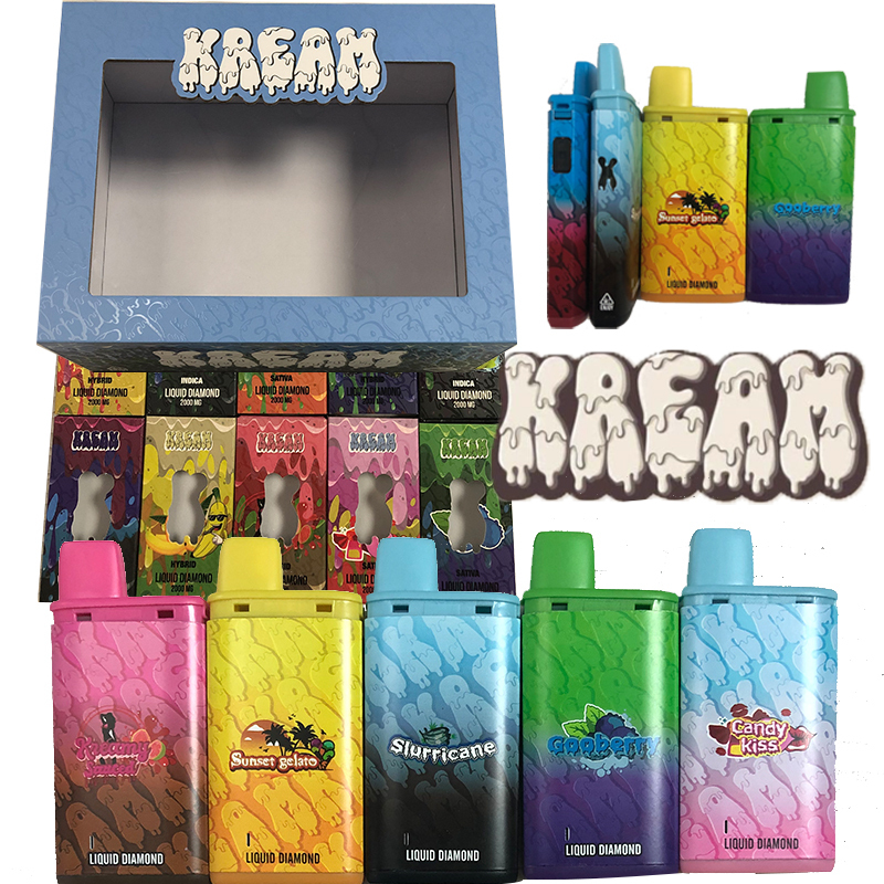 Kream 2.0ml Disposable Vape Pen Atomizers Rechargeable Preheat E Cigarettes  Cartridge Ceramic Coil Pods Vapes Pens 280mah Vaporizer Empty Thick Oil  Vaporizers