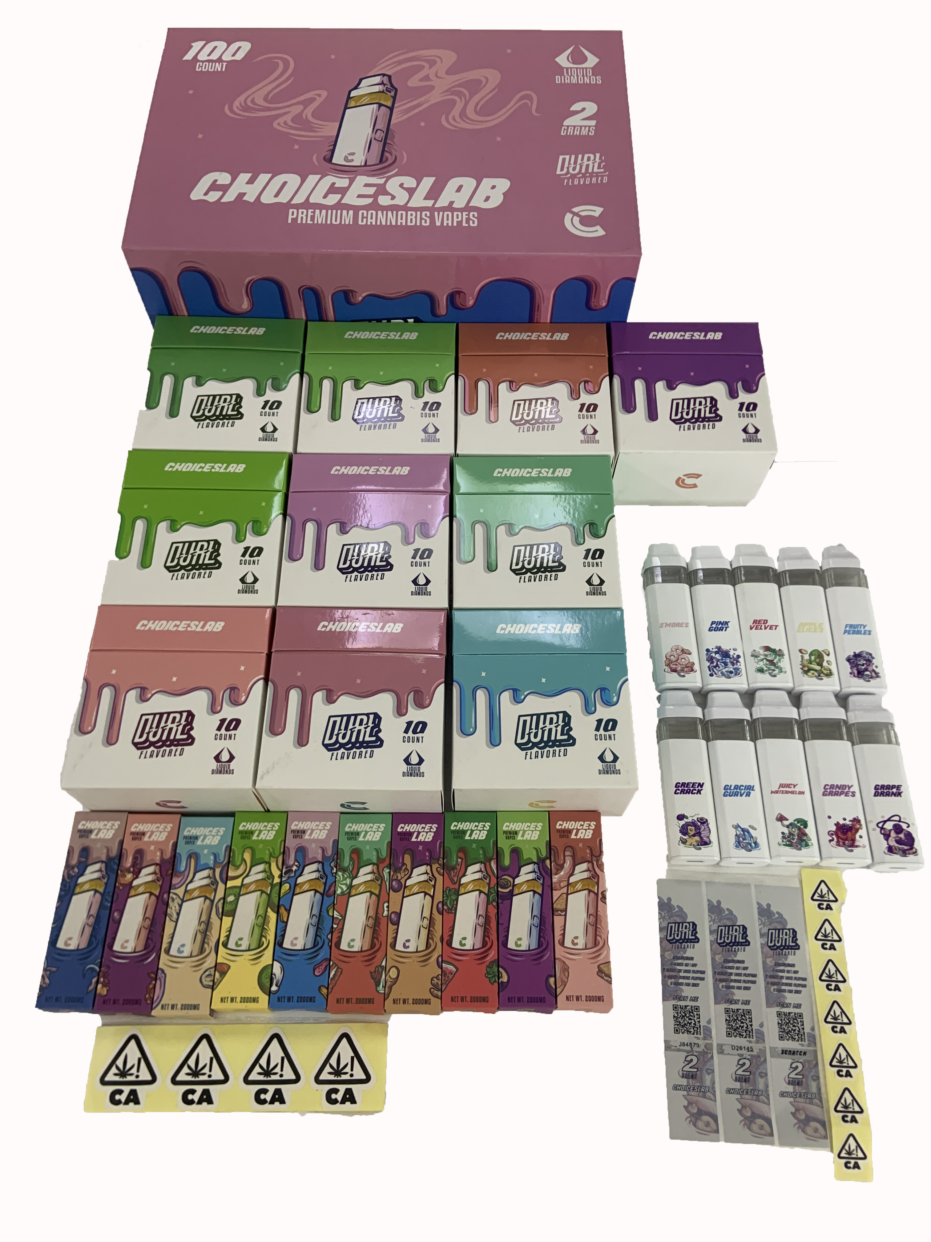 Choiceslab dual flavors 2.0ml Disposable Vape Pen E Cigarettes Rechargeable Vaporizer Empty Thick Oil Vapes Cartridge 400mah Ecig   