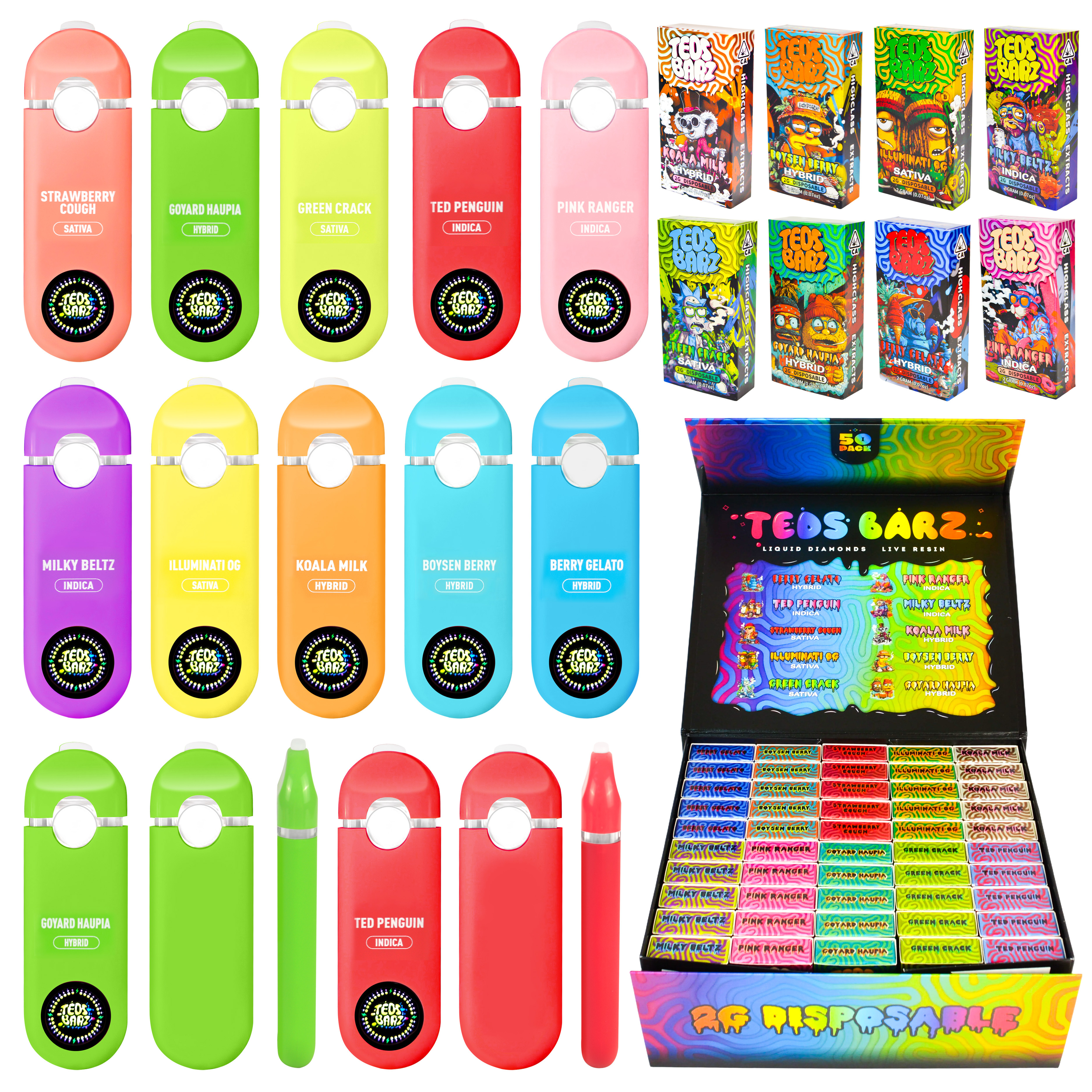 Ted Barz Disposable Vape Pen 2025 New USA STOCK Empty LED Screen Wholesale