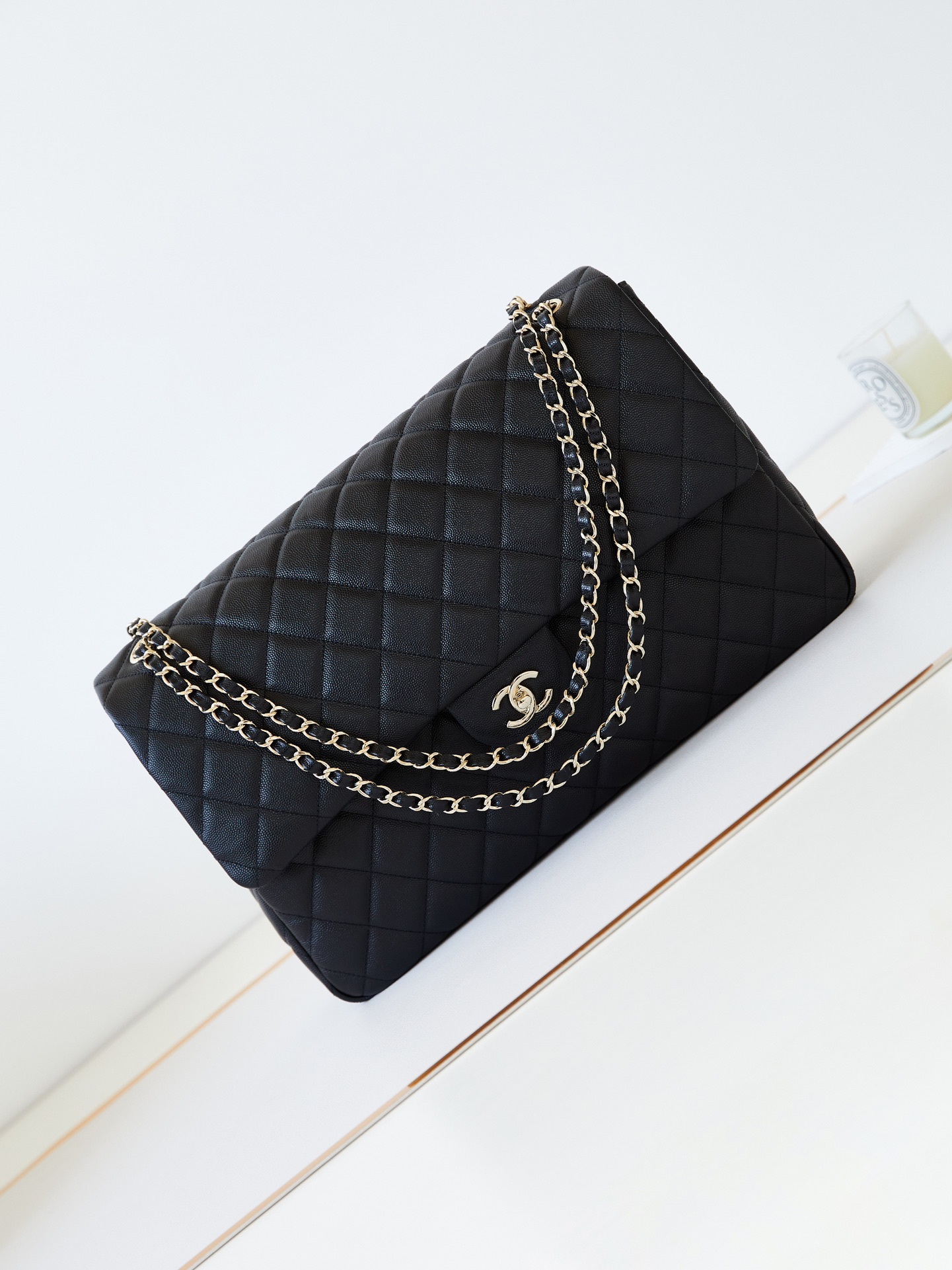 CHANEL☆ Chanel Glazed Calfskin On the Road Zip Tote Black 1788134
