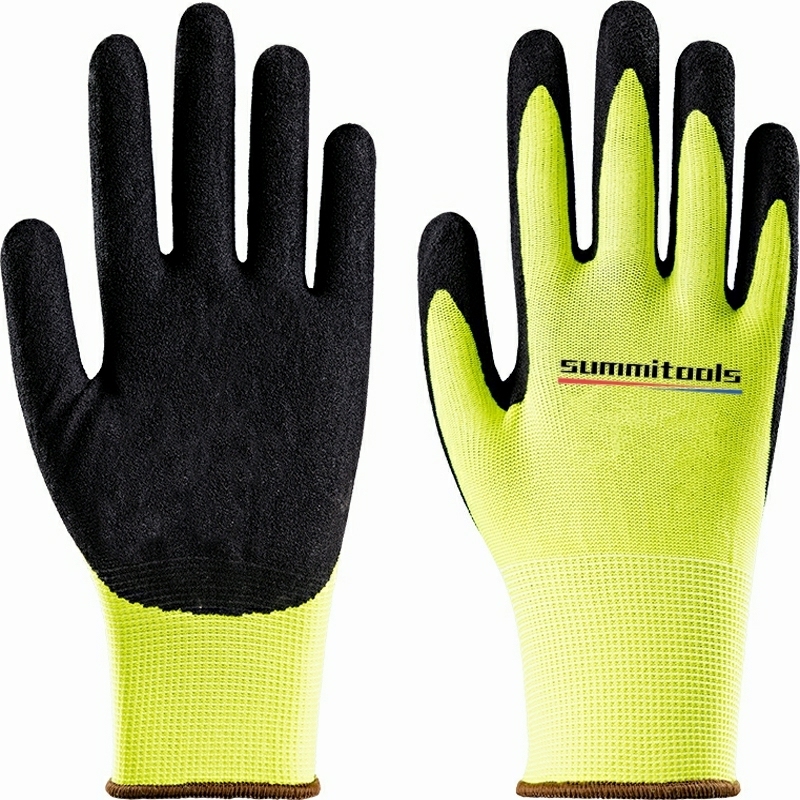 nitrile double dipped glove spandex liner anti-cut work gloves