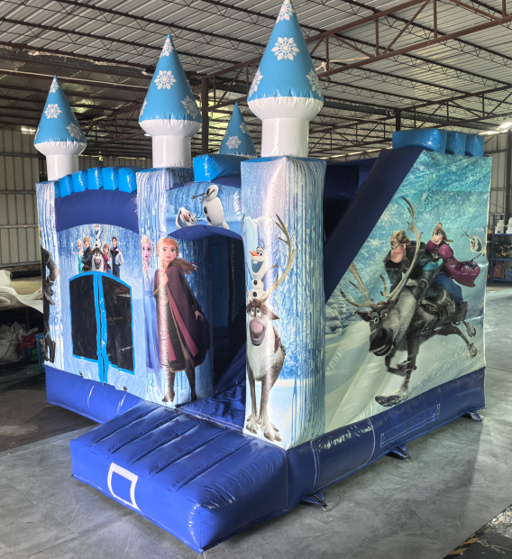 Frozen Themed Inflatable Bounce Castle With Slide