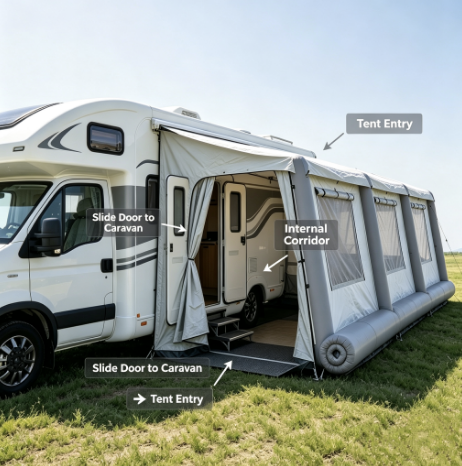 Inflatable Caravan Tent | Air Beam Caravan Awning For Campin