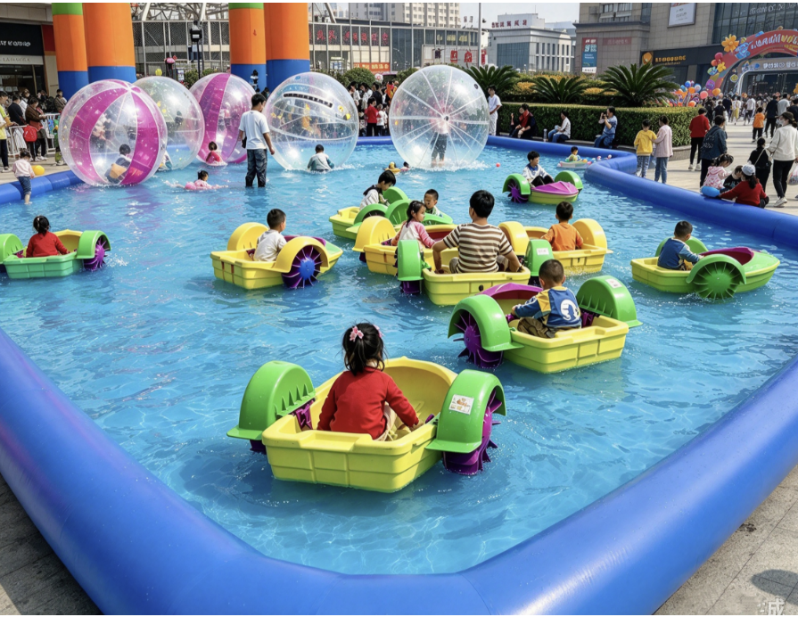 The usege place inflatable of the water ball pool