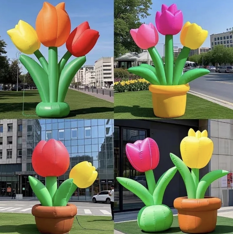 Giant Lightweight Pink Inflatable Gift Box & Envelope with Flower Elements | Multi-scene Commercial Decorations