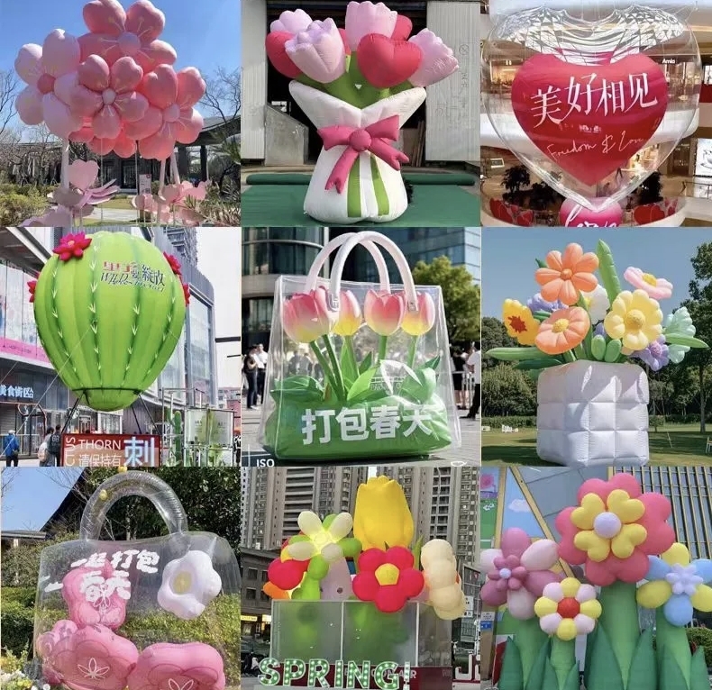 Giant Lightweight Pink Inflatable Gift Box & Envelope with Flower Elements | Multi-scene Commercial Decorations