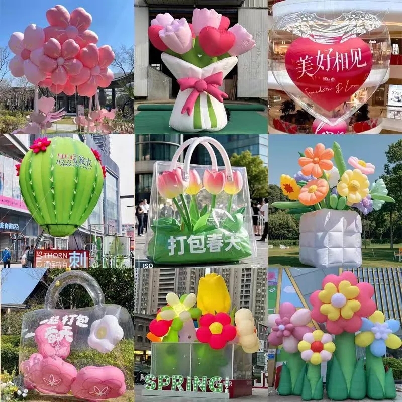 Weatherproof Giant Inflatable Flower Model, Long Lasting Outdoor Mall Advertising Inflatables Decoration for Promotional Event