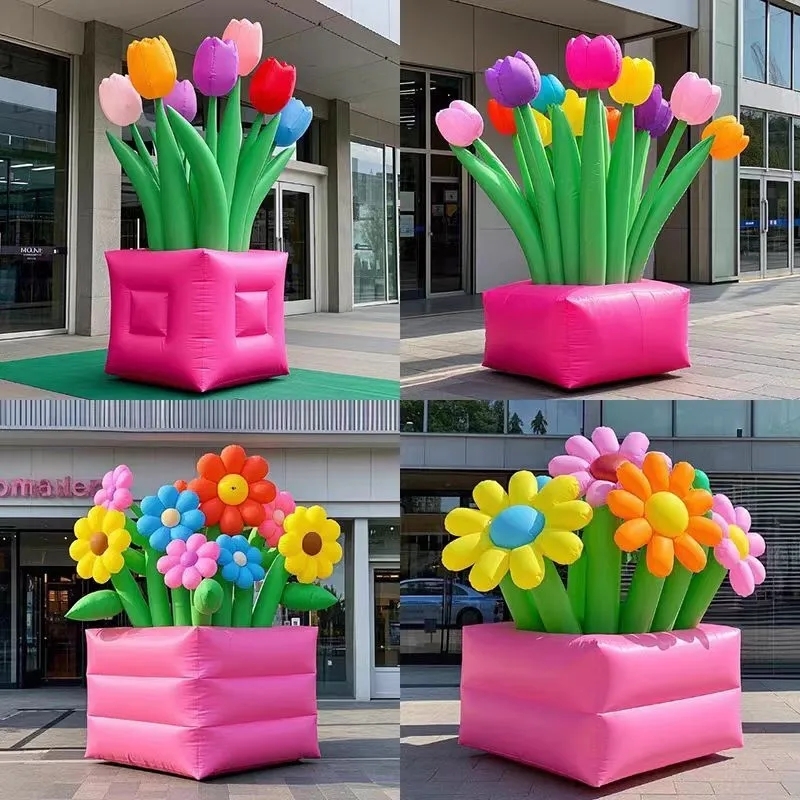 Weatherproof Giant Inflatable Flower Model, Long Lasting Outdoor Mall Advertising Inflatables Decoration for Promotional Event