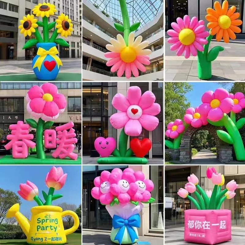 Weatherproof Giant Inflatable Flower Model, Long Lasting Outdoor Mall Advertising Inflatables Decoration for Promotional Event
