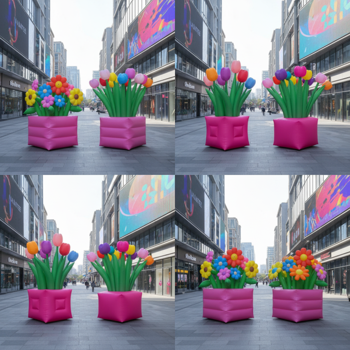 Weatherproof Giant Inflatable Flower Model, Long Lasting Outdoor Mall Advertising Inflatables Decoration for Promotional Event
