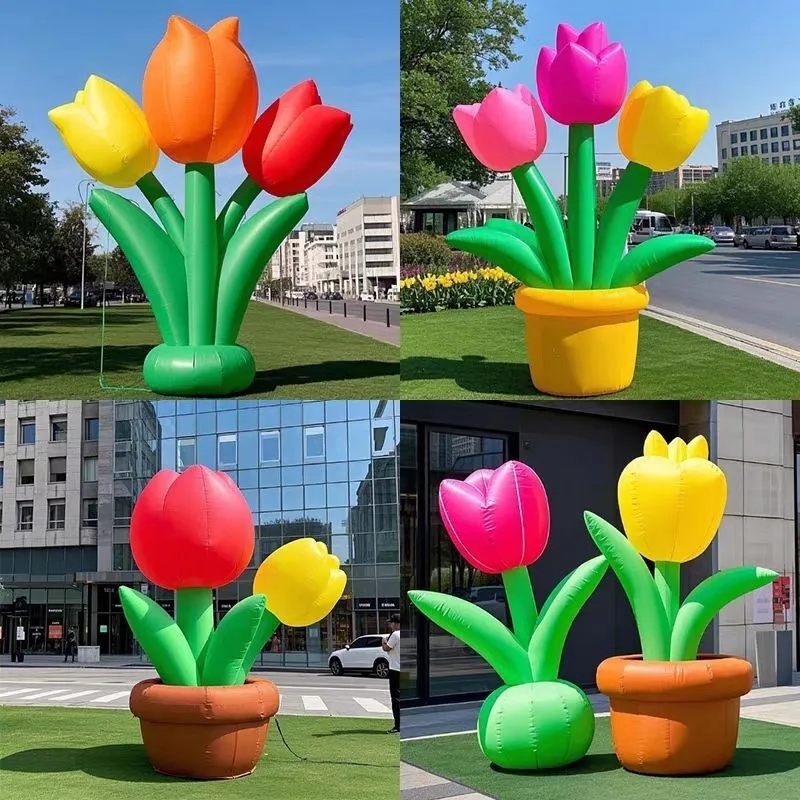Weatherproof Giant Inflatable Flower Model, Long Lasting Outdoor Mall Advertising Inflatables Decoration for Promotional Event