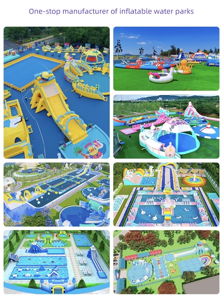 Custom Large Themed Inflatable Land & Water Park, Custom Size & Color, One-Stop Design Production Shipping After-sales Service