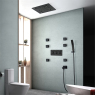 Black with hydro prower LED shower head