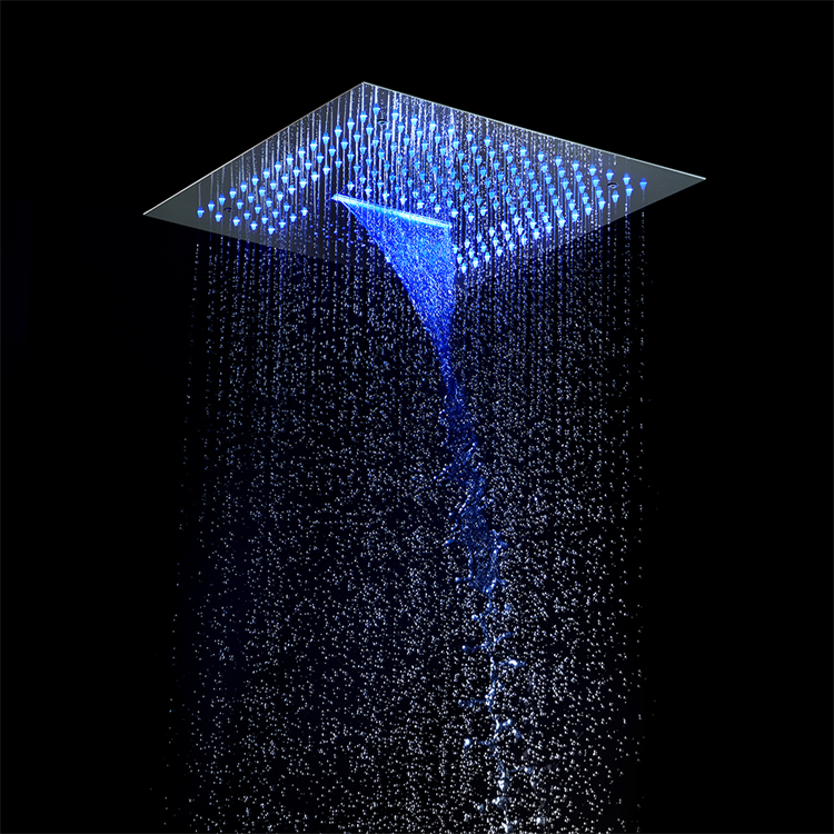HIDEEP Chrome/Black/Gold 304 Stainless Steel Ceiling Mounted 400*400mm Rainfall Waterfall LED Music Shower Head