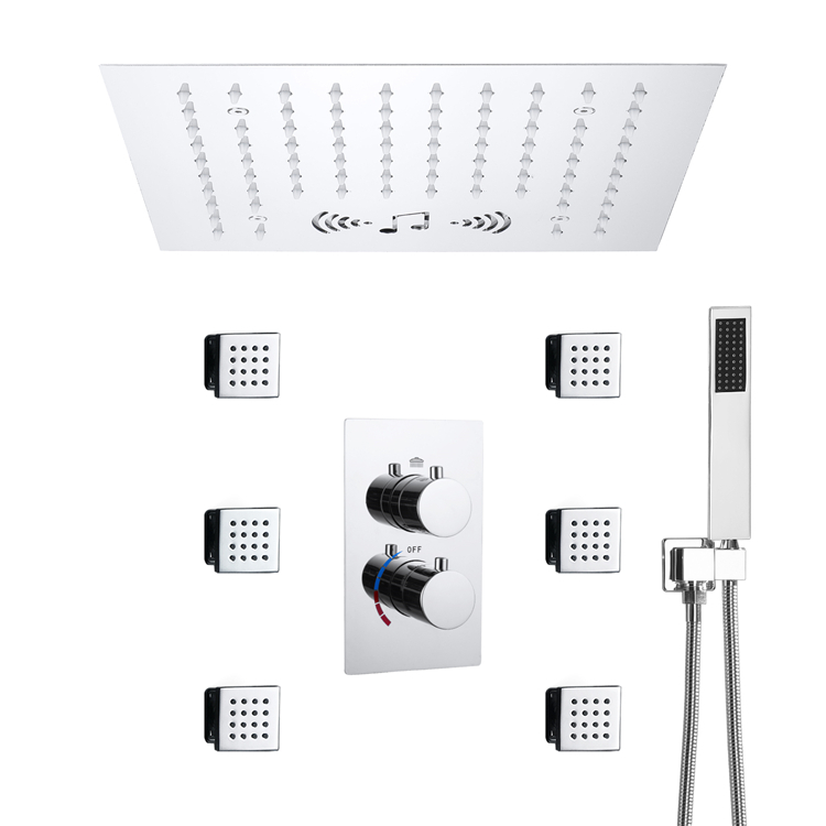 HIDEEP Jiangmen 2023 New 12-inch LED Shower Head Bathroom Shower Faucet Set with Music System