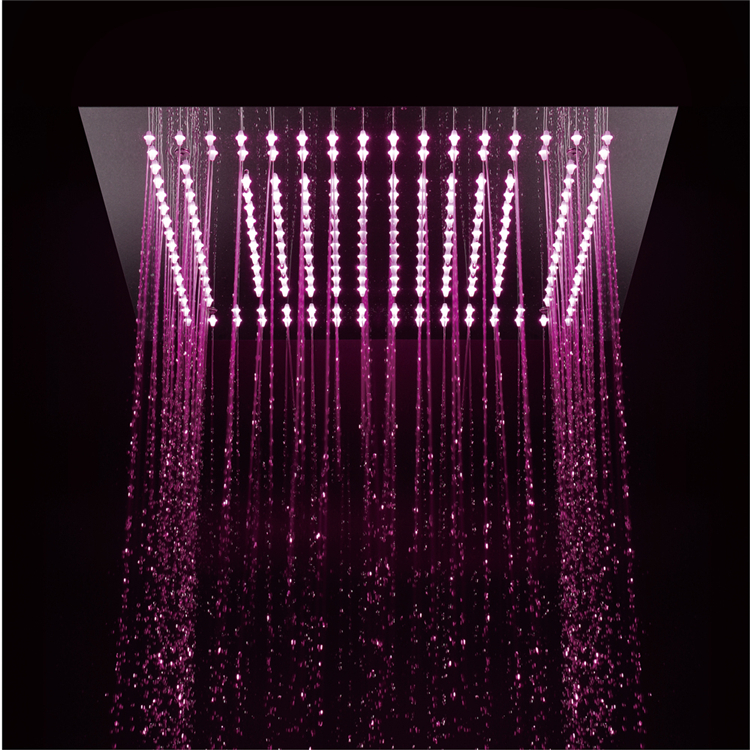 HIDEEP Bathroom Luxury Square Rainfall Shower Head Remote Control LED Lights 16 Inch Shower Head