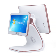 All-in-one Touch POS System Supplier POS 15.6+11.6 inch Windows 10 Touch Screen POS