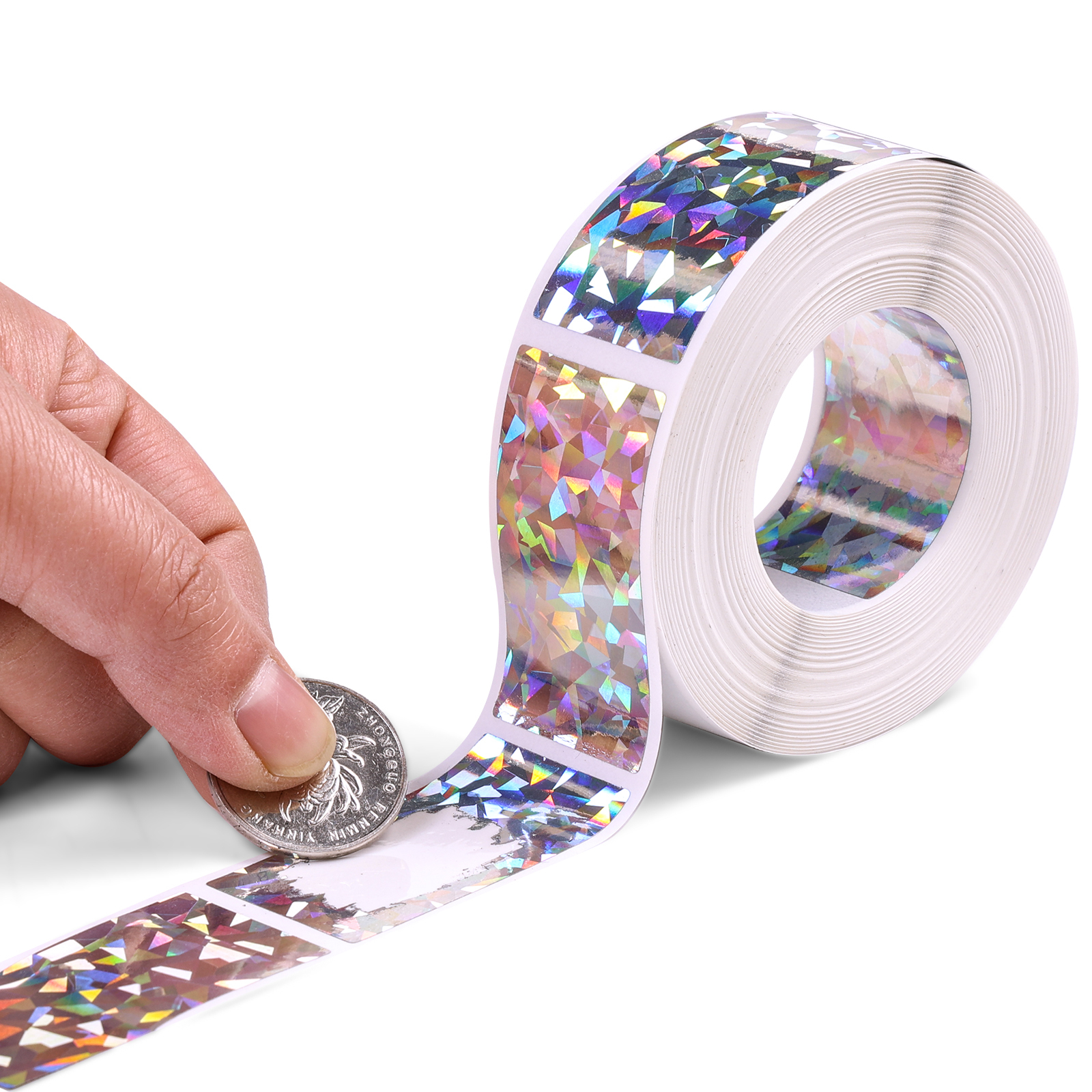250 Pack Silver Hologram Scratch Off Stickers - DIY Labels For Parties, Weddings & Events - View #7