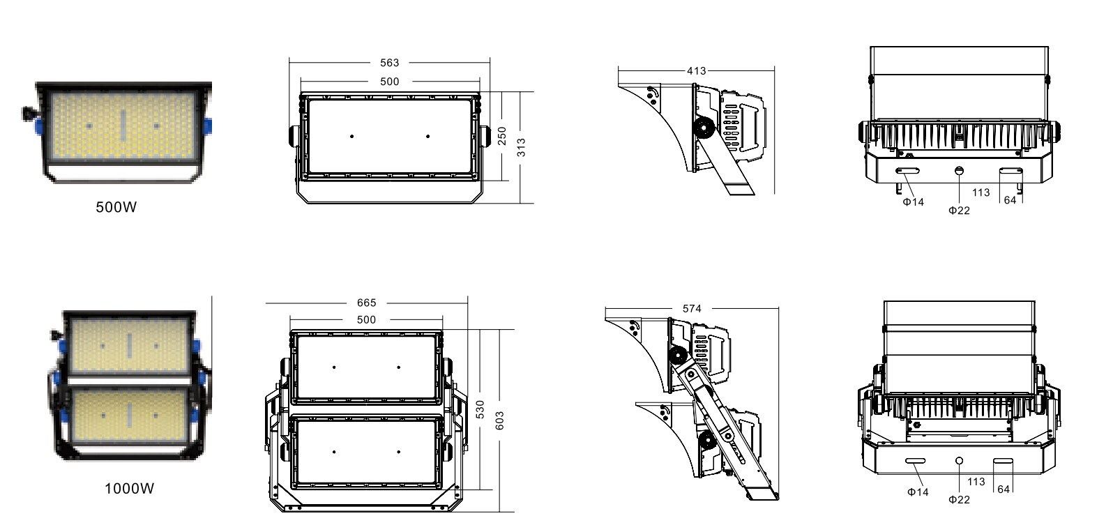 LED sport stadium light 1500w 2000w max led flood light reaction training light indoor cricket stadium light