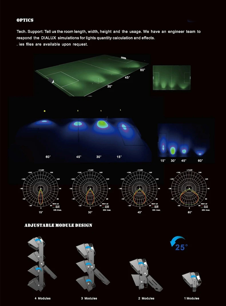 LED sport stadium light 1500w 2000w max led flood light reaction training light indoor cricket stadium light
