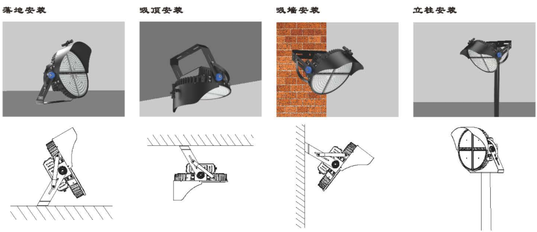 LED Stadium light，LD-SL-R1,400W 500W 600W 800W 1000W 1200W 1500W 1800W Round