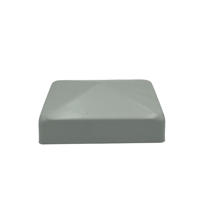 Galvanized Metal Pyramid Fence Post Cap 4x4 White Color Powder Coated