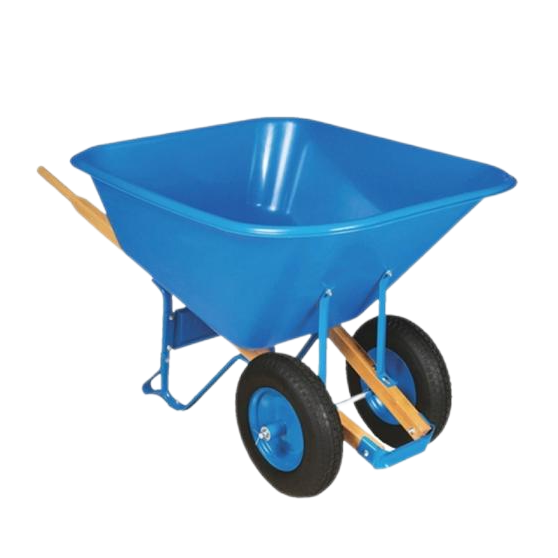 Strong Wheel Barrow WB8508, 10 cu.ft 130L Plastic Tray, With 16X4.00-8 Pneumatic Wheel,Wooden Handle