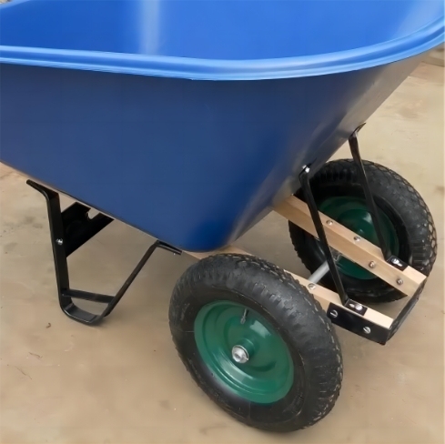 Strong Wheel Barrow WB8510, 10 cu.ft  130L Plastic Tray, With 16X4.00-8 Pneumatic Wheel,Wooden Handle