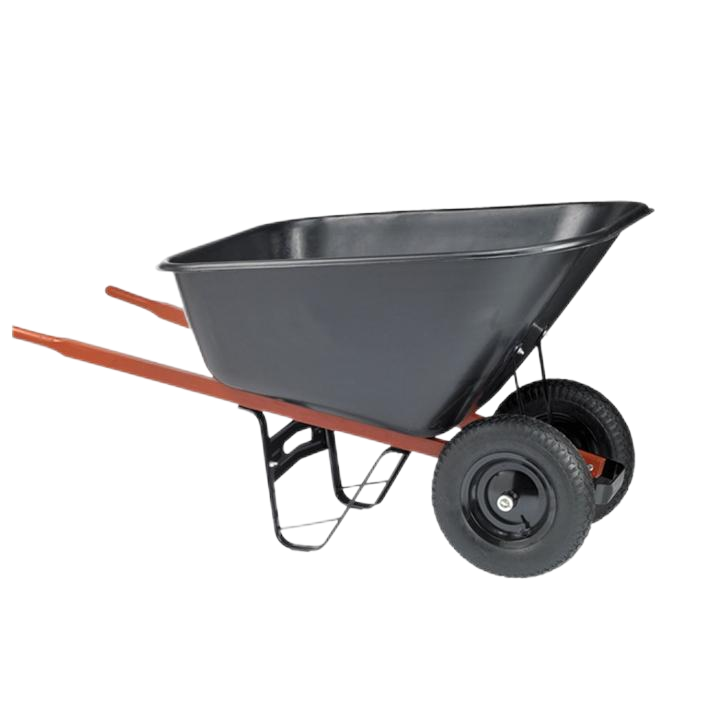 Strong Wheel Barrow WB8510, 10 cu.ft  130L Plastic Tray, With 16X4.00-8 Pneumatic Wheel,Wooden Handle