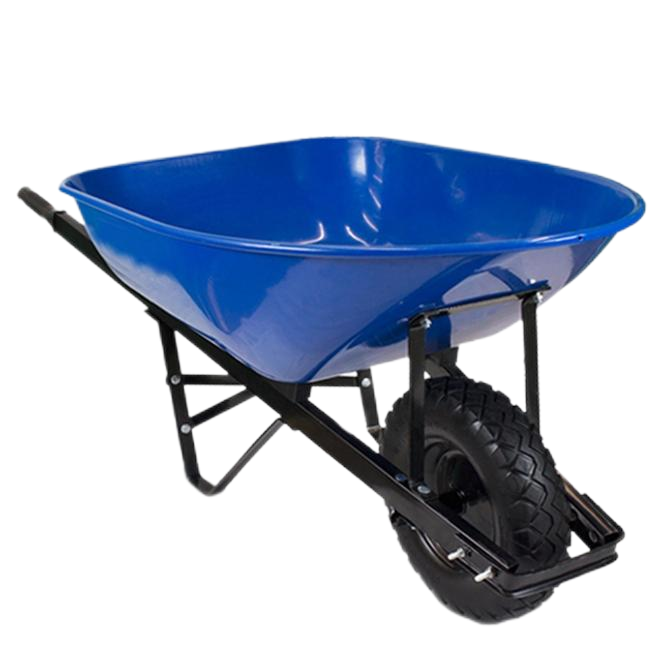 Strong Wheel Barrow WB7842, 6cu.ft 100L Steel Tray, With 16X4.00-8 Pneumatic Wheels,Steel Square handle