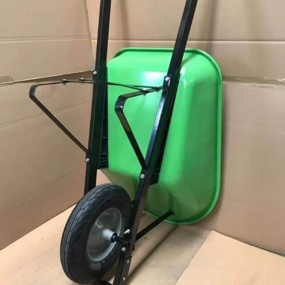 Strong Wheel Barrow WB7842, 6cu.ft 100L Steel Tray, With 16X4.00-8 Pneumatic Wheels,Steel Square handle