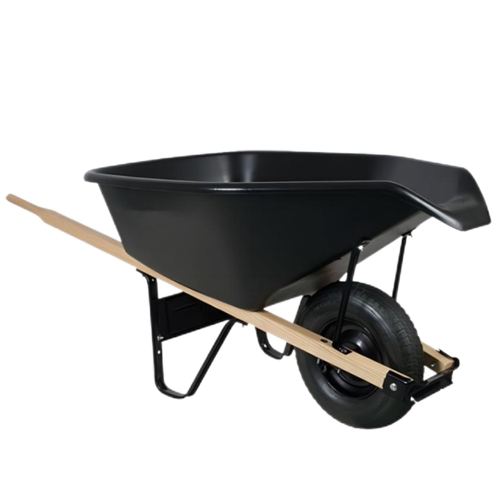 7 cu.ft  114L Plastic Tray, With 16X4.00-8 Pneumatic Wheels,Wooden Handle
