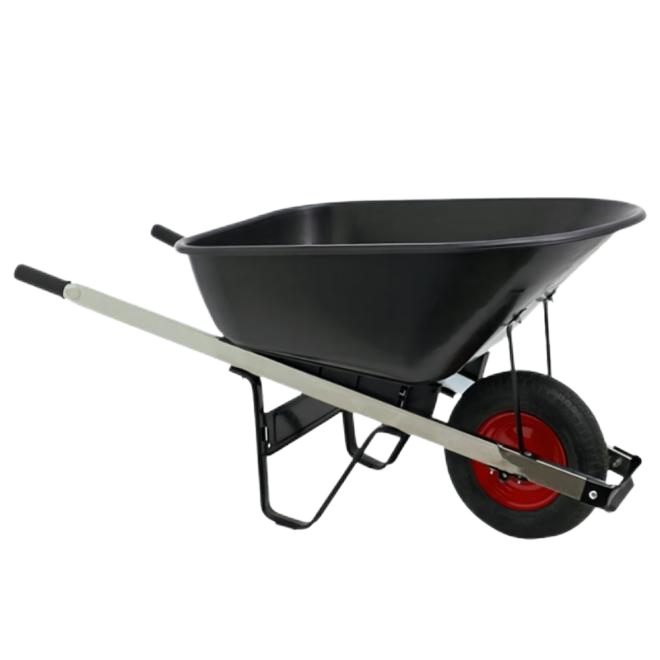 7 cu.ft  100L Plastic Tray, With 16X4.00-8 Pneumatic Wheels,Steel Square handle