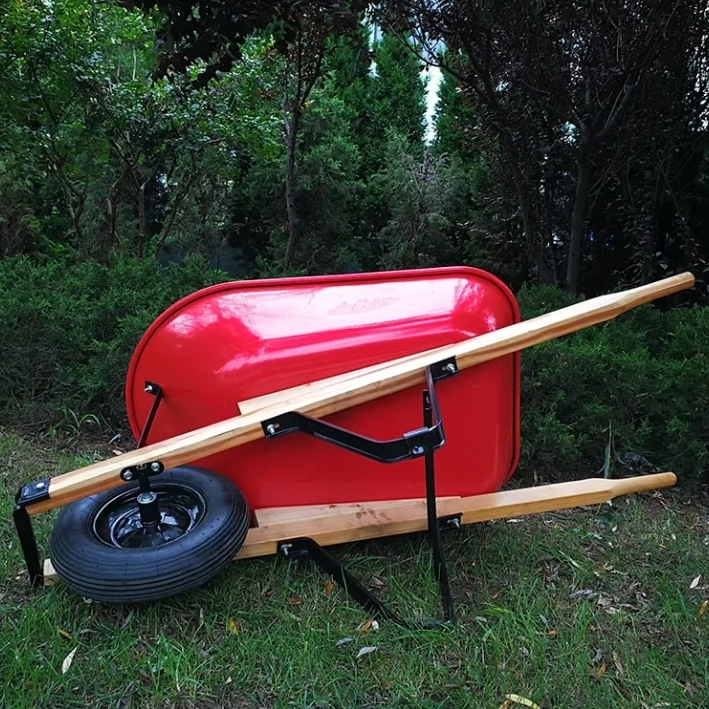 5 cu.ft 70L Steel Tray, With 4.00-8 Pneumatic Wheel,Wooden Handle