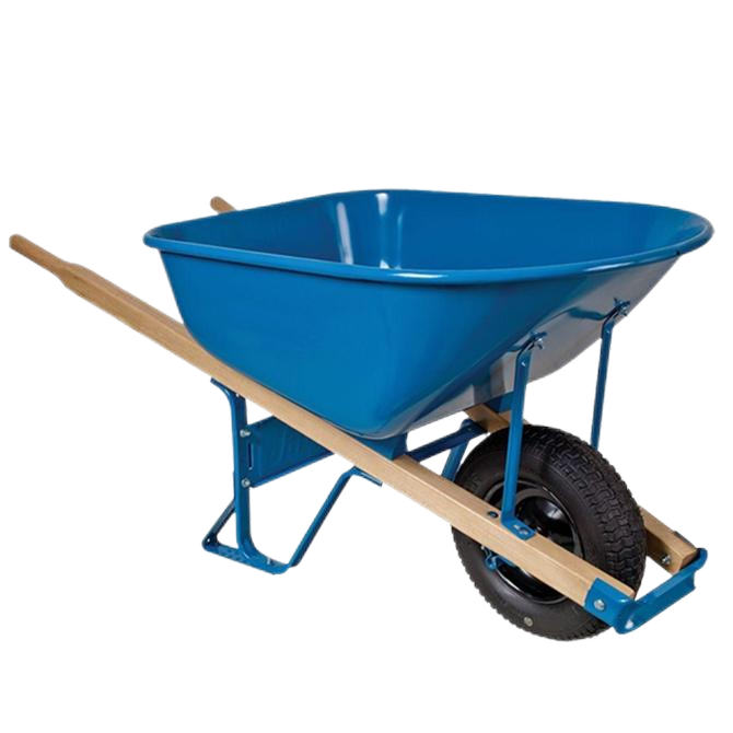 6 cu.ft 100L Steel Tray, With 16X4.00-8 Pneumatic Wheels,Wooden Handle