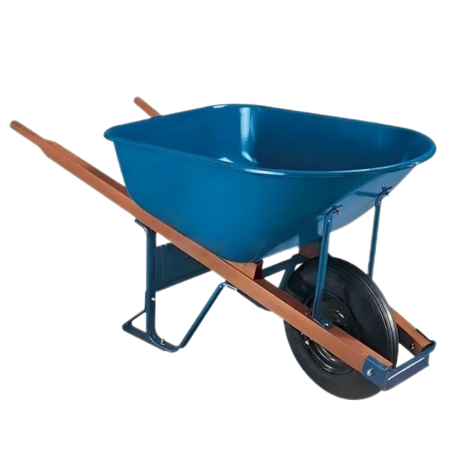 6 cu.ft 100L Steel Tray, With 16X4.00-8 Pneumatic Wheels,Wooden Handle