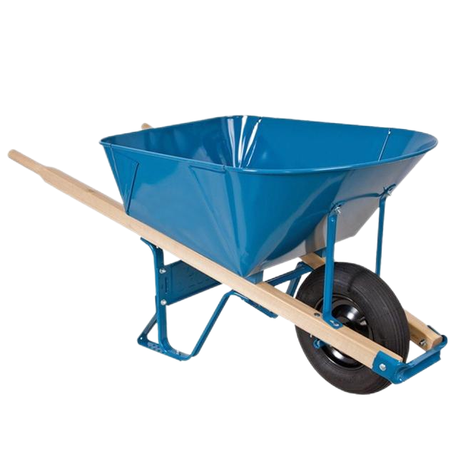 Wheel Barrow WH8140, 6 cu.ft 90L Folded Steel Tray, With 16"X4.00-8 Pneumatic Wheels,Wooden Handle