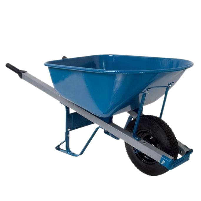  6 cu.ft 90L Steel Tray, With 16X4.00-8 Pneumatic Wheels,Stainless Steel Handle