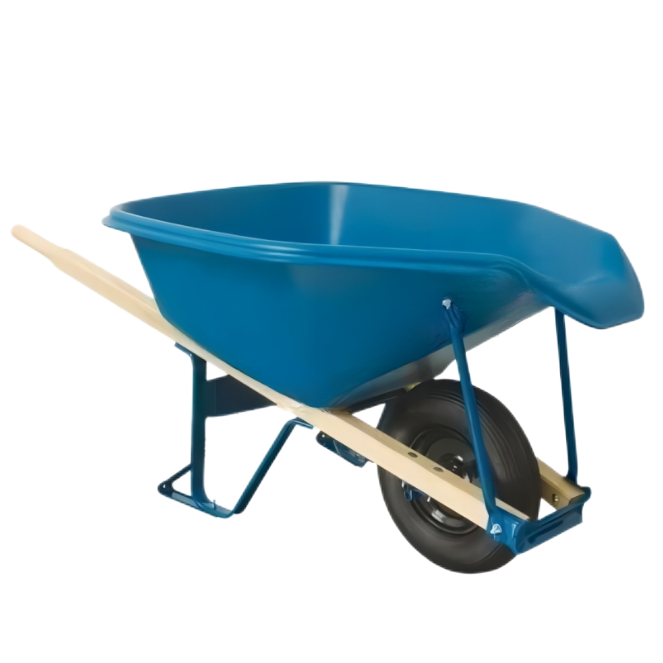  7 cu.ft  114L Plastic Tray, With 16X4.00-8 Pneumatic Wheels,Wooden Handle
