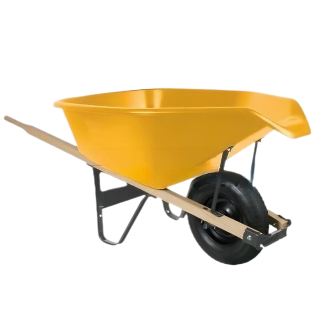  7 cu.ft  114L Plastic Tray, With 16X4.00-8 Pneumatic Wheels,Wooden Handle